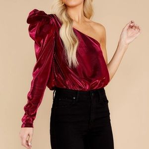 DO+BE “All the Cheer” Burgundy Bodysuit